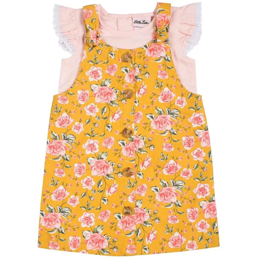 Little Lass Baby Girls 2pc Onesie Top and Jumper Set NEW - Picture 2 of 9